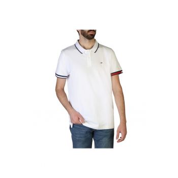 Tricou polo - barbati Flag DM0DM12963 cu croiala Regular Fit si detalii contraste - Alb