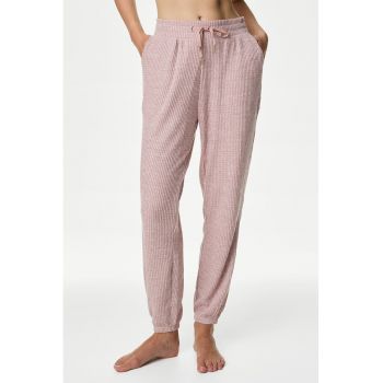 Pantaloni de pijama texturati cu snur