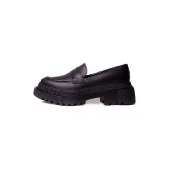 Pantofi loafer din piele cu aspect masiv Davina