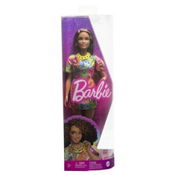 Papusa Barbie Fashionista Satena Cu Rochie Cu Imprimeu Good Vibes