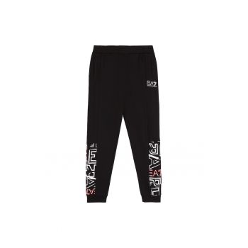 Pantaloni de trening copii - EA7 Emporio Armani - Bumbac - Negru