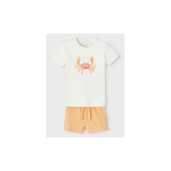 Set tricou si pantaloni scurti copii - 300964576 - Bumbac organic - Portocaliu