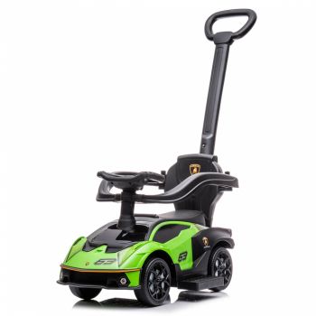 Premergator masinuta Lamborghini Essenza SCV12 pentru copii, 1-3 ani, roti moi, verde