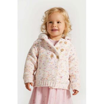 Coccodrillo cardigan bebe culoarea bej, PASTELOVE GIRL NEWBORN