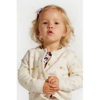 Coccodrillo cardigan bebe culoarea bej, PASTELOVE GIRL NEWBORN