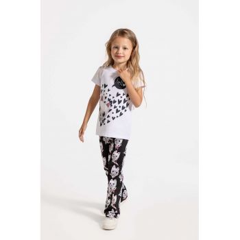 Coccodrillo leggins din bumbac pentru copii culoarea negru, modelator, LICENCE GIRL DISNEY