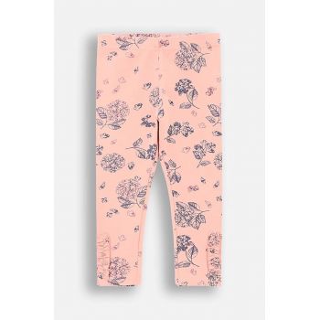 Coccodrillo leggins din bumbac pentru copii culoarea roz, modelator, FLOWERS GIRL NEWBORN