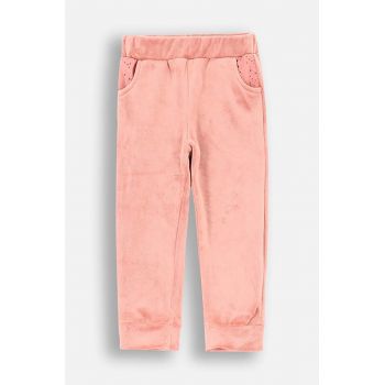 Coccodrillo pantaloni bebe culoarea roz, neted, FLOWERS GIRL NEWBORN