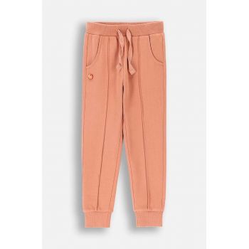 Coccodrillo pantaloni de trening din bumbac pentru copii culoarea roz, neted, RODEO GIRL KIDS