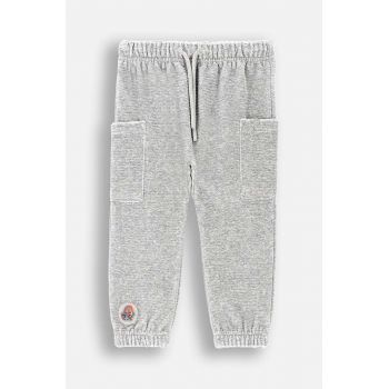 Coccodrillo pantaloni de trening pentru bebeluși culoarea gri, neted, MY WAY BOY NEWBORN