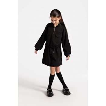 Coccodrillo rochie din bumbac pentru copii culoarea negru, mini, drept, CARTOONS GIRL JUNIOR