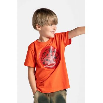 Coccodrillo tricou de bumbac pentru copii culoarea rosu, cu imprimeu, GRUNGE SWAMP BOY KIDS