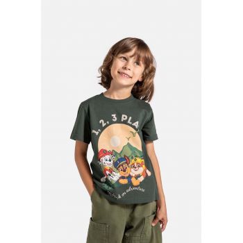 Coccodrillo tricou de bumbac pentru copii culoarea verde, cu imprimeu, LICENCE BOY DISNEY