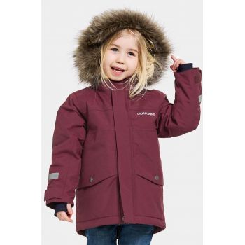 Didriksons BJÄRVEN KIDS PARKA culoarea bordo, 505470