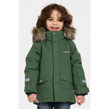 Didriksons BJÄRVEN KIDS PARKA culoarea verde, 505470