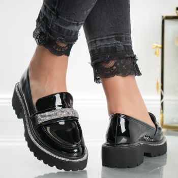 Pantofi Casual Strass - X24-507E Black