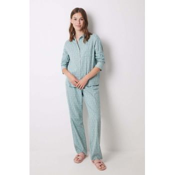 women'secret pijama MIX AND MATCH BRUMMELL femei, culoarea verde, 3598061