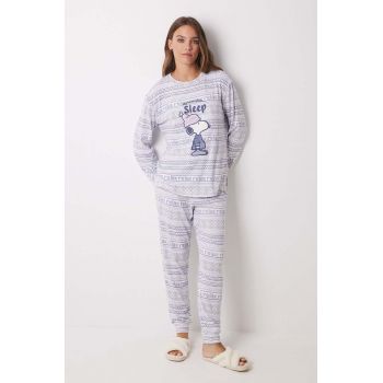 women'secret pijama Snoopy femei, culoarea bej, 3138572