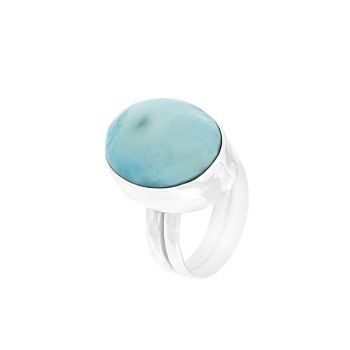 Inel din argint cu larimar