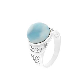 Inel din argint cu larimar