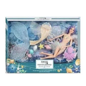 Papusa sirena Emily Fashion Mermaid, cu planta subacvatica