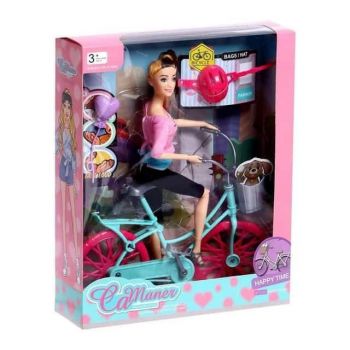 Set Papusa cu bicicleta si accesorii