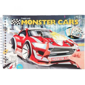 Carte de Colorat cu Stickere Monster Cars