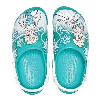 Saboti Crocs Crocs Fun Lab Frozen Lights Clog Kids Albastru - Tropical Teal