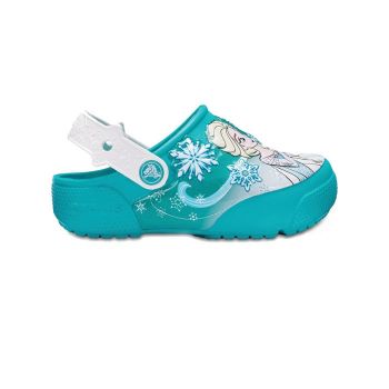 Saboti Crocs Crocs Fun Lab Frozen Lights Clog Kids Albastru - Tropical Teal