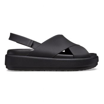 Sandale Crocs Brooklyn Luxe Cross Strap Negru - Black/Black