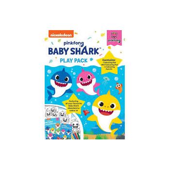 Set 2 Carti De Colorat Cu 4 Creioane Baby Shark Play Pack AB3322BSPP2