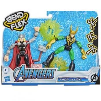 Set Avengers Bend and Flex 2 Figurine Thor vs Loki 4ani+