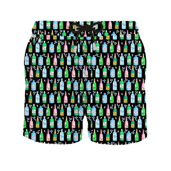 Man light fabric swim shorts with champagne print m