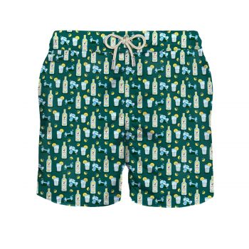 Man light fabric swim shorts with gin&gym print l