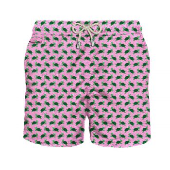 Man light fabric swim shorts with turtle print l