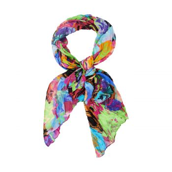 Rectangular crinkled floral foulard