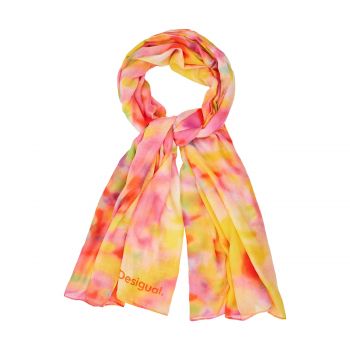 Rectangular foulard with out-of-focus print