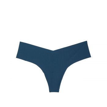 No-show ribbed thong panty l