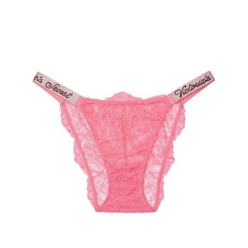 Shine strap lace cheeky panty l