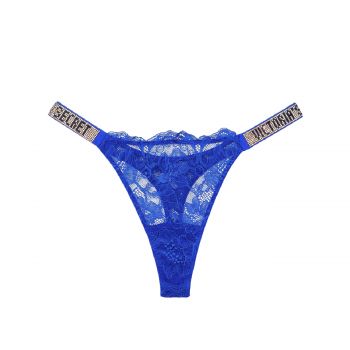 Shine strap lace thong panty l