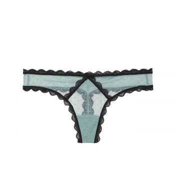 Swiss dot lace thong panty m