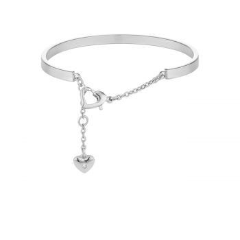 Heart bangle silver