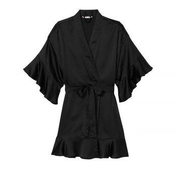 Satin flounce robe m/l