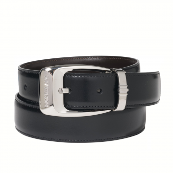 Casual reversible leather belt - black/brown