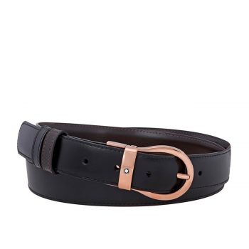 Reversible black/brown leather men's belt