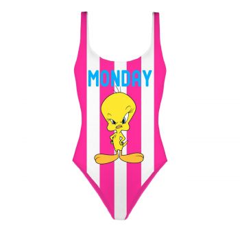 One piece swimming suit lora tina stripe tweety monday m