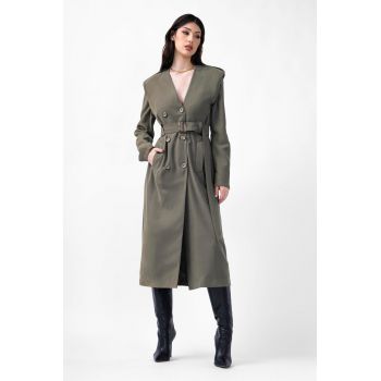 Rochie midi khaki tip trench