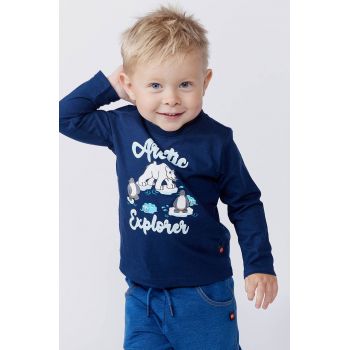 Lego longsleeve din bumbac pentru copii LWTAY 600 culoarea albastru marin, 12011362