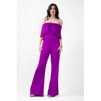 Purple Jumpsuit With Bow