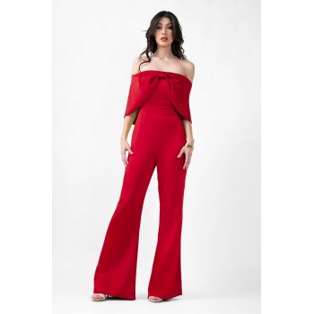 Red Jumpsuit With Bow